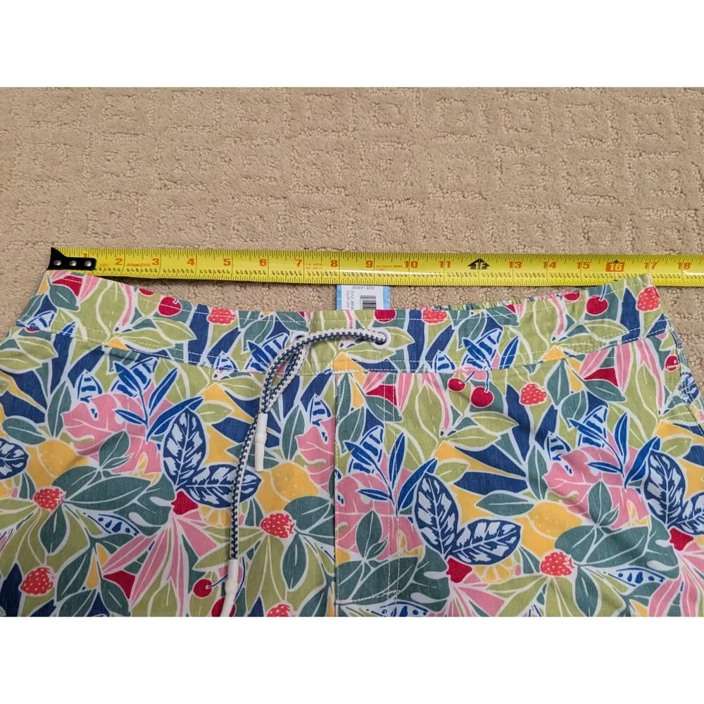 NWT Johnnie-O Swim Trunks Mens Medium Zest Floral 7 inch inseam